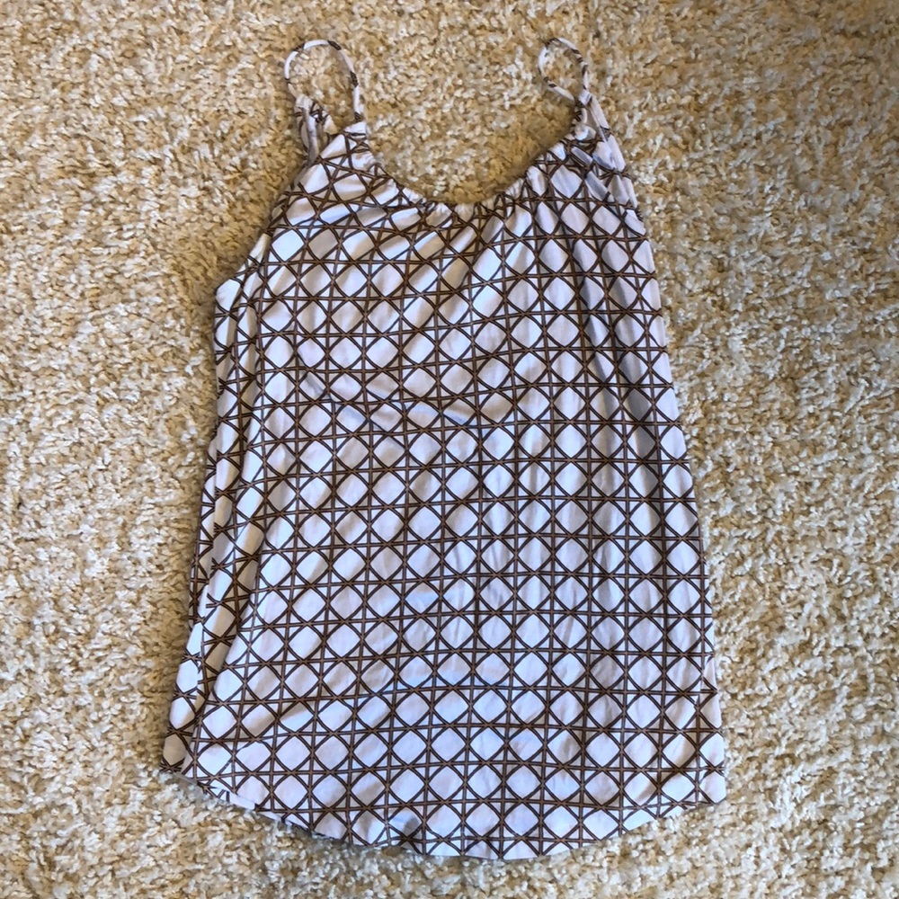 Banana Republic Geometric Tan and White Top